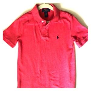 Boys RALPH LAUREN polo shirt dark pink size 8